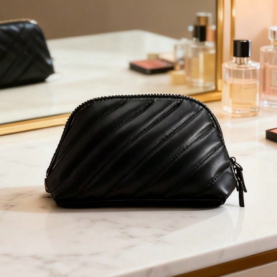 Ysl Beauty Makeup Bag - YSL Sınırlı Üretim Siyah Çift Fermuarlı