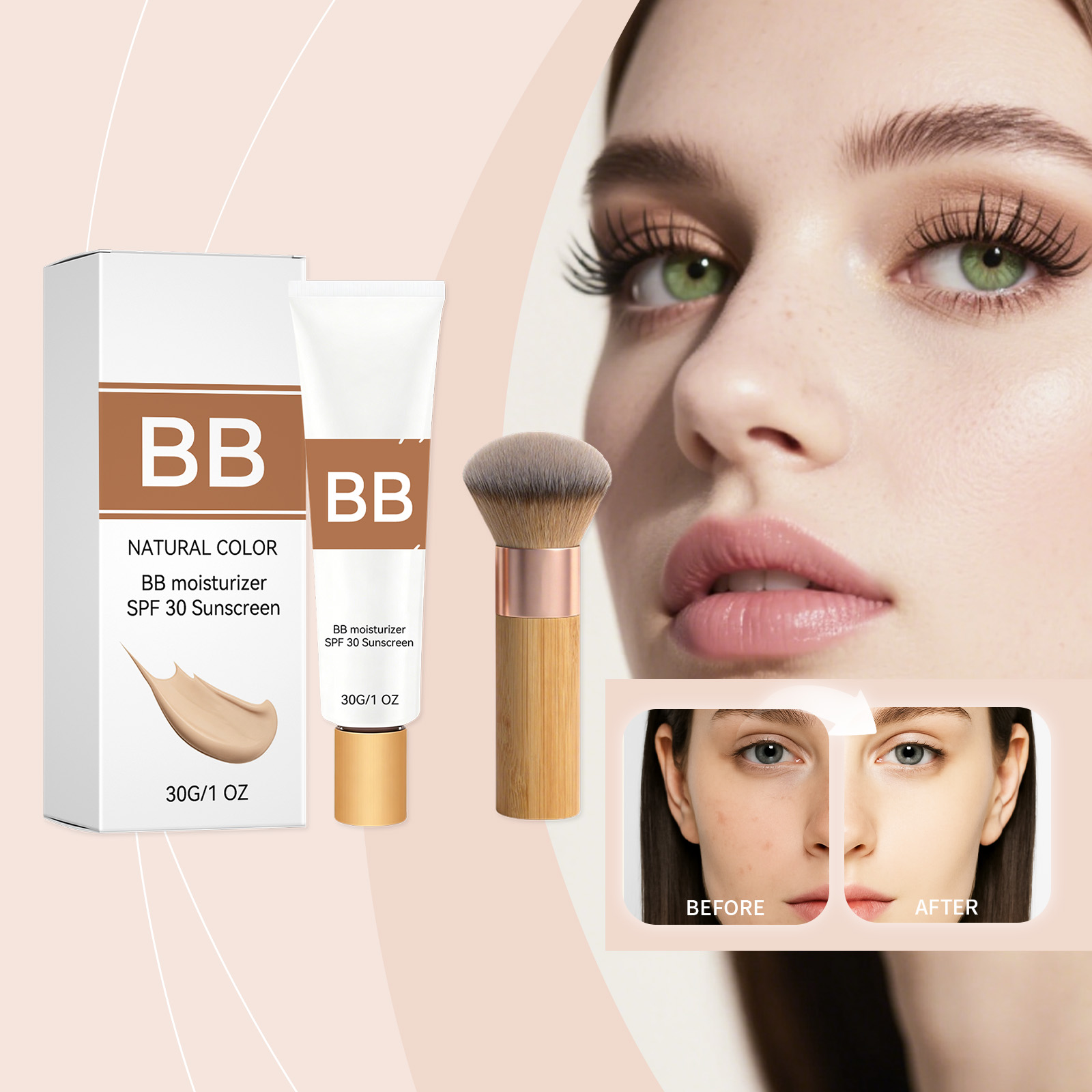 Beauty Makeup Foundation - SPF 30 Renkli Nemlendirici BB Krem,
