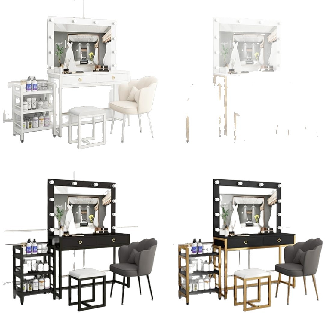 Beauty And Makeup Studio - Aynalı ve lambalı stüdyo şifonyeri, entegre
