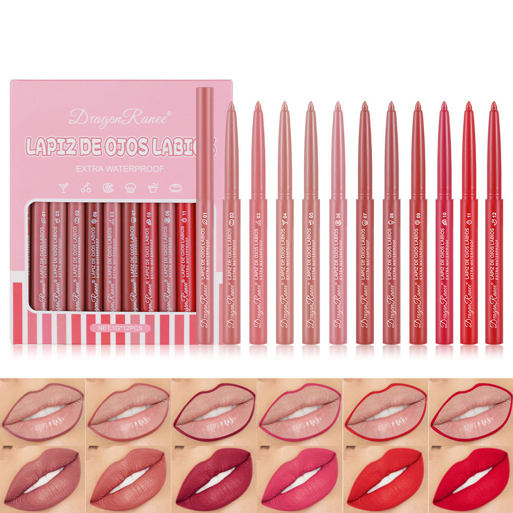 Lip Liner Pencil - On iki dudak kalemi kalem kutusu,