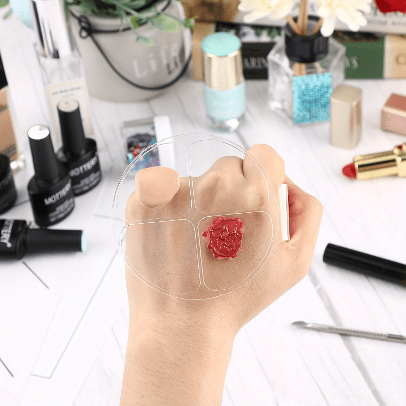 Beauty Makeup Foundation - Akrilik Yuvarlak Dört Bölmeli Renk Karıştırma