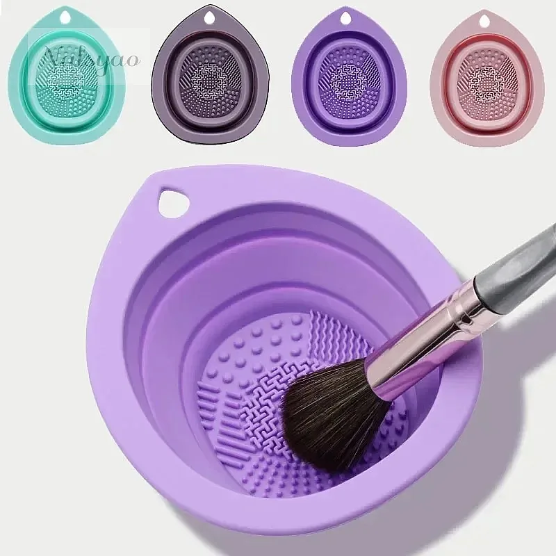 Beauty Makeup Brushes - Silikon Katlanır Makyaj Fırçası Temizleme Kutusu,