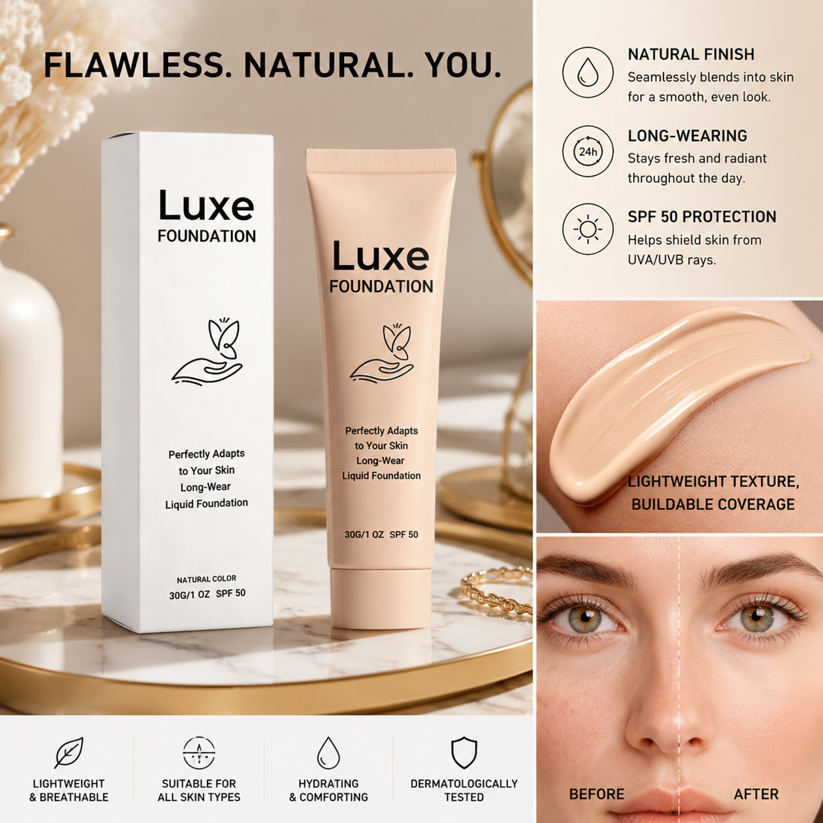 SPF 50+ Renk Değiştiren Fondöt - Beauty Makeup Foundation incelemesi ve fiyatı