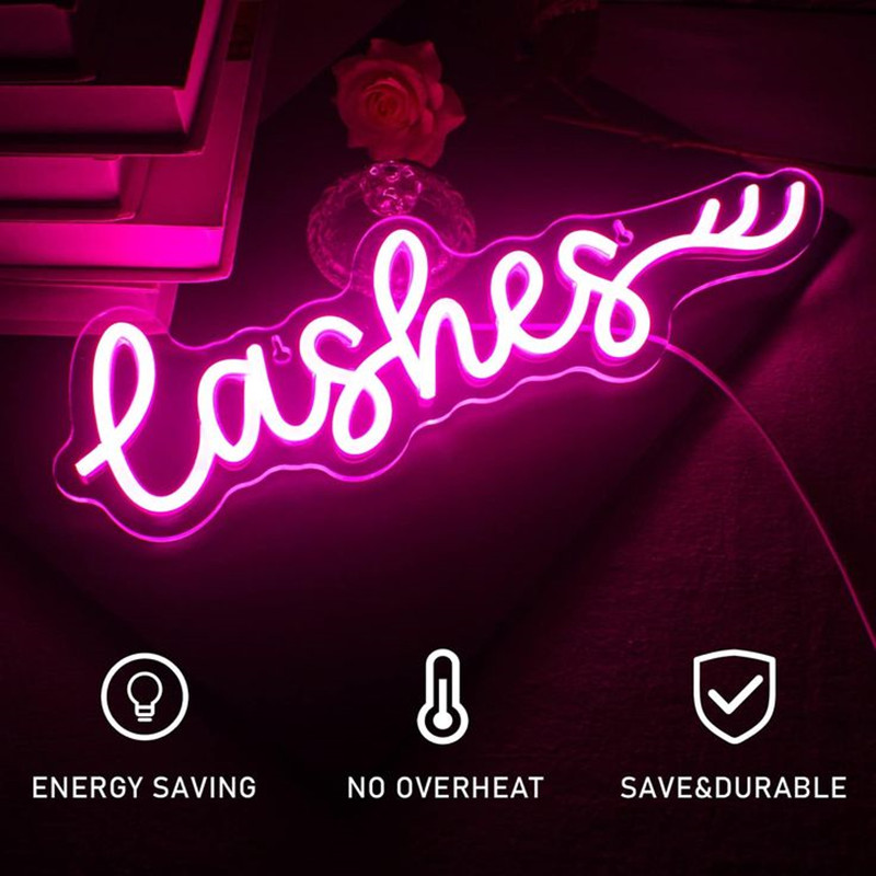 Pembe LED Kirpikler Neon Tabel - Beauty And Makeup Studio incelemesi ve fiyatı