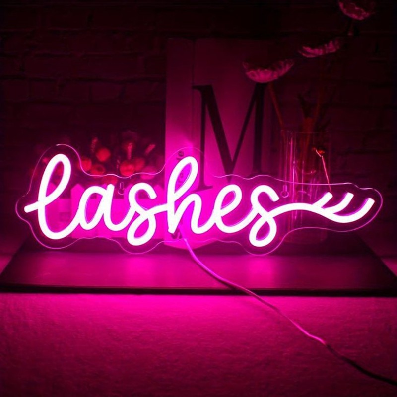Pembe LED Kirpikler Neon Tabel - Beauty And Makeup Studio incelemesi ve fiyatı