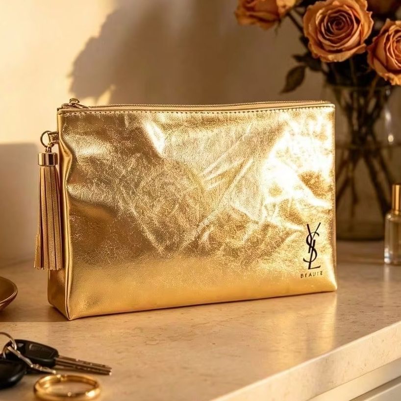 YSL Beaute Metalik Altın Fermu - Ysl Beauty Makeup Bag incelemesi ve fiyatı