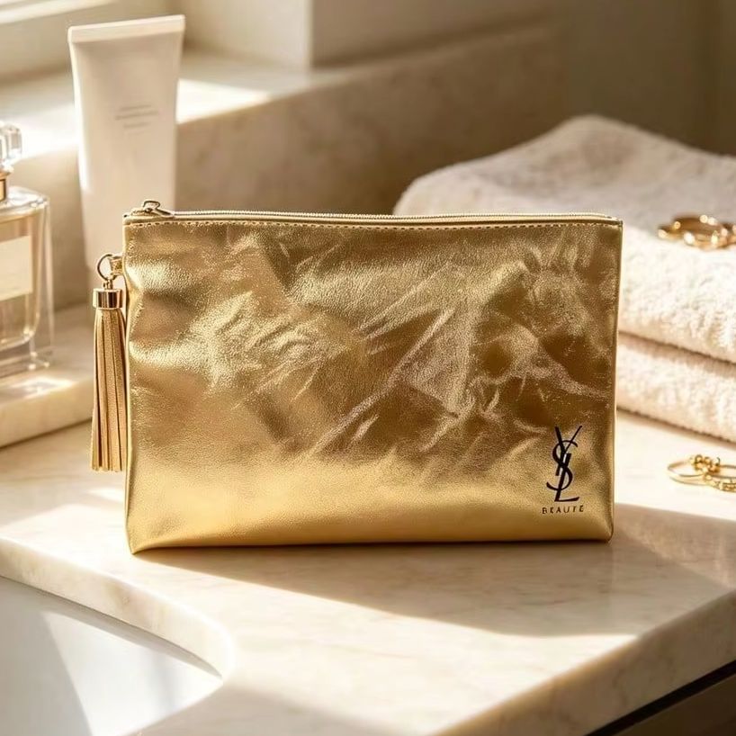YSL Beaute Metalik Altın Fermu - Ysl Beauty Makeup Bag incelemesi ve fiyatı